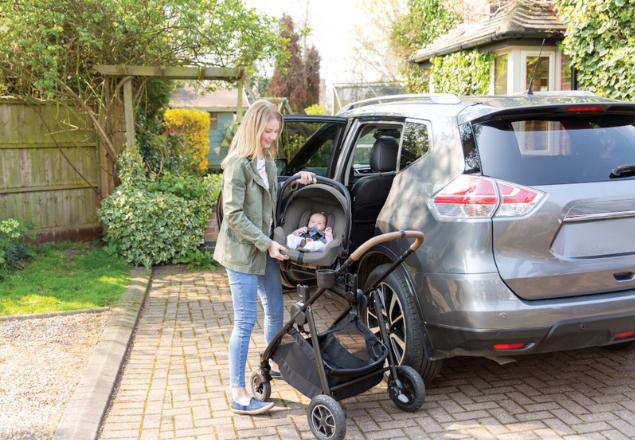 Scoica auto cu tetiera reglabila i-Snug 2, 40-75 cm, Moonlight, Joie